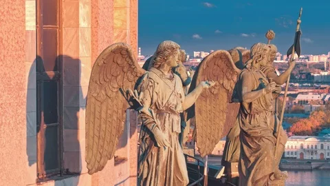 Statues of Saint Isaac Cathedral Stockbeeldmateriaal 92157138