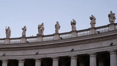 Statues in Saint Peter Square, Rome Stock Footage 168527671