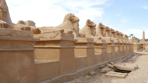 Statues of Sheeps Against Cloudy Sky Stock Footage 87068849