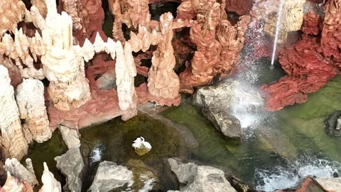  statues of a stalactite in a temple Video stock 306033935