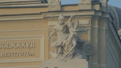 Statues Terpsichore dance muse is dancing with a girl. Time lapse 7 Stock Footage 127040128