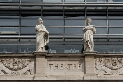Statues of the theatre Stock Photos