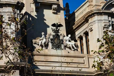Statues on the Town Hall building Stock Photos
