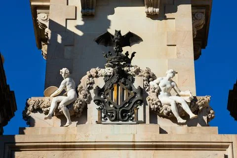 Statues on the Town Hall building Stock Photos