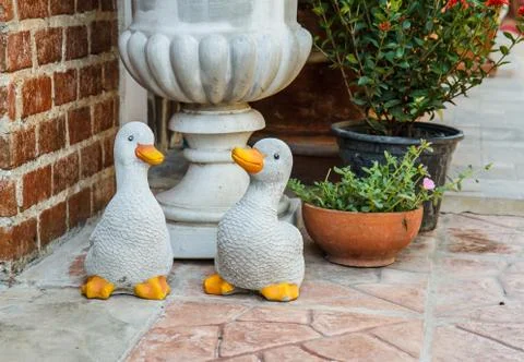 Statues two birds Stock Photos