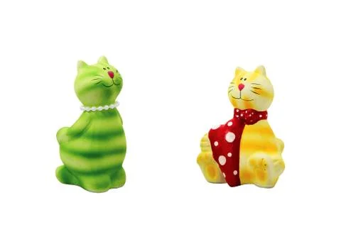 Statues of two cats Stock Photos