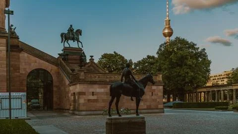 Statues of two horses Stock Photos