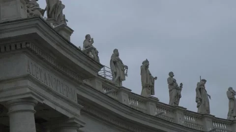 Statues In Vatican Square, Vatican City, Italy Stock Footage 155085645