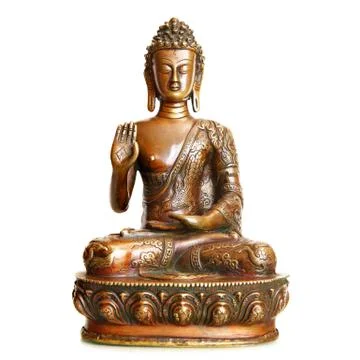Statuette of blessing Buddha Stock Photos