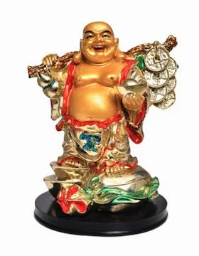 Statuette of Buddha on a white background Foto stock