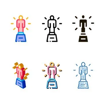 Statuette human talent icon vector diversity Illustrazione stock