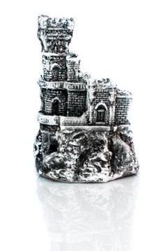 Statuette lock reflected in a white background Stock Photos