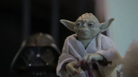 Statuette of Master Yoda Stock Footage 156338026