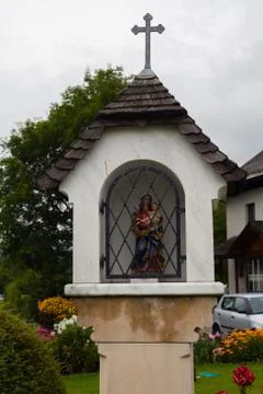 A statuette of the Virgin Mary. Stock Photos
