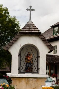 A statuette of the Virgin Mary. Stock Photos