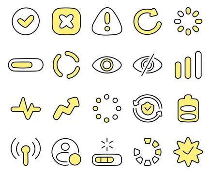 Status activity icon set for user system Illustrazione stock