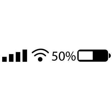 Status bar icon on white background. mobile phone system sign. flat style. Stock Illustration