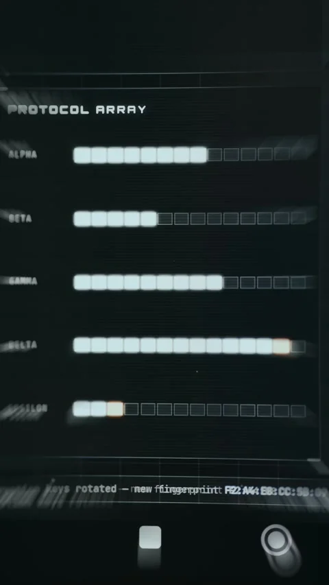 Status bars under the Protocol Array Stock-Footage 335880860