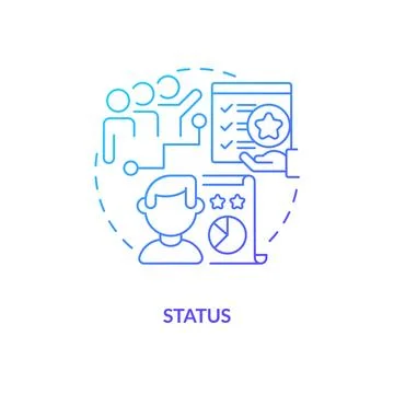 Status blue gradient concept icon Stock Illustration