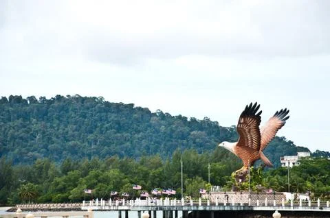 The status of eagle in langawi Stock Photos