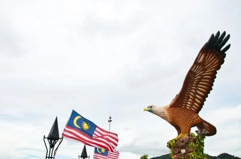 The status of eagle in langawi Stock Photos