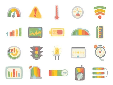 Status indicator set in scandinavian style Stock Illustration