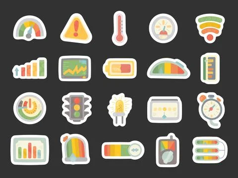 Status indicator set in scandinavian style Stock Illustration