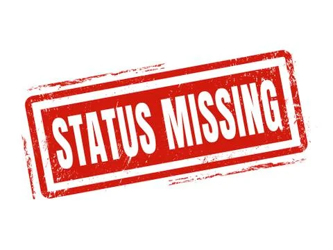 Status missing red stamp style Stock Illustration
