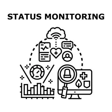 Status monitoring concept with cloud computing technology イラスト素材
