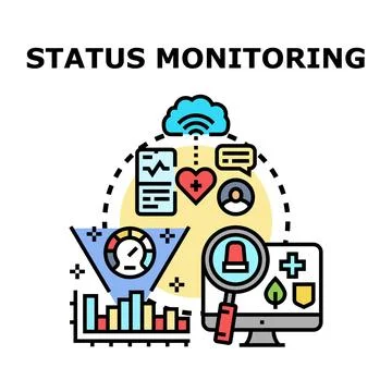 Status monitoring concept with cloud computing technology Stock Illustration