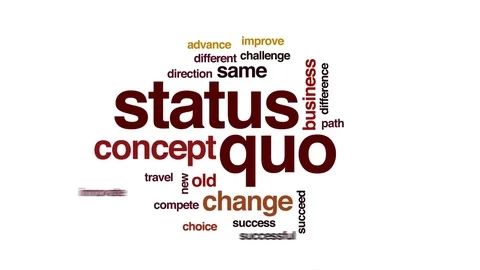 Status quo animated word cloud, text design animation. Stock Footage