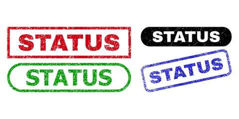 STATUS Rectangle Stamps with Rubber Style Stock Illustration