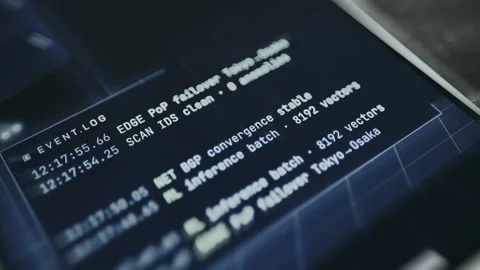 Status screen for a distributed system Vídeo Stock 335484037