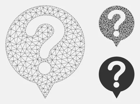 Status Vector Mesh Wire Frame Model and Triangle Mosaic Icon Stock Illustration