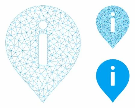 Status Vector Mesh Wire Frame Model and Triangle Mosaic Icon Stock Illustration
