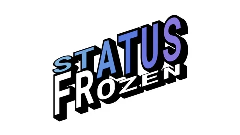 STATUS vs FROZEN, 3D Text Animation in Isometric View with Opposite Word Motion Stock Footage 314264058