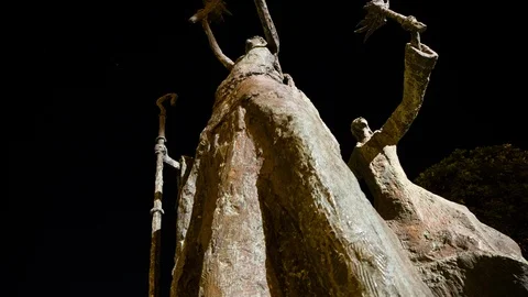Statute time lapse in old colonial town streets of San Juan, Puerto Rico Vídeos de archivo 96122890