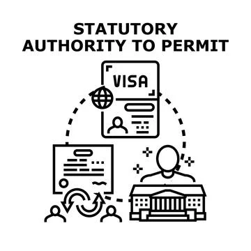 Statutory authority permitting visa application and government approval Stock Illustration