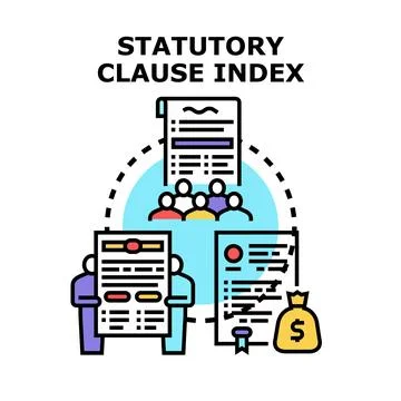 Statutory clause index management concept for legal documents 库存插图