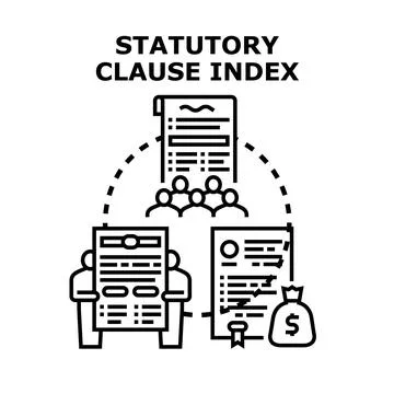 Statutory clause index management concept for legal documents 库存插图