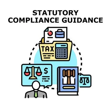Statutory compliance guidance concept implementing regulatory legal rules イラスト素材