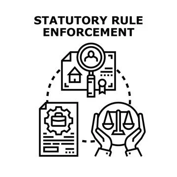 Statutory rule enforcement concept vector illustration Stock Illustration