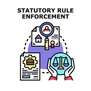 Statutory rule enforcement concept vector illustration Stock Illustration