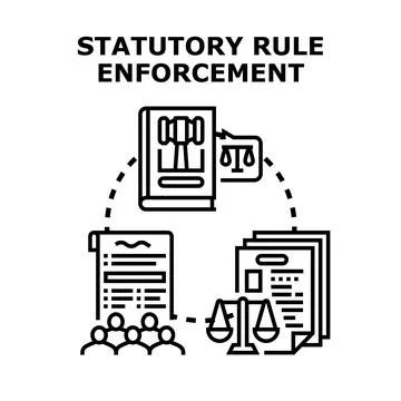 Statutory rule enforcement managing legislation and public compliance Stock Illustration