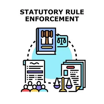 Statutory rule enforcement managing legislation and public compliance Stock Illustration
