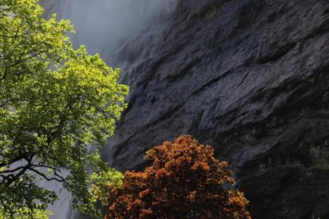 Staubbach Falls Mist Stock Photos