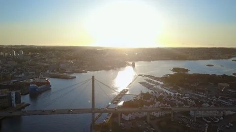 Stavanger harbour, Bybrua Stock Footage 126898503