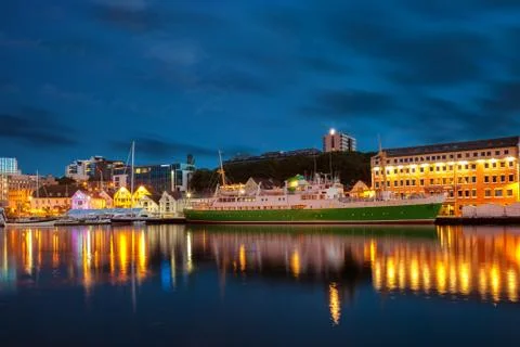 Stavanger at night Stock Photos
