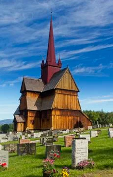 Stave church Ringebu Foto stock