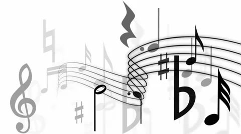 Stave with notes, treble clef, sharp, flat Stock Footage 41141576